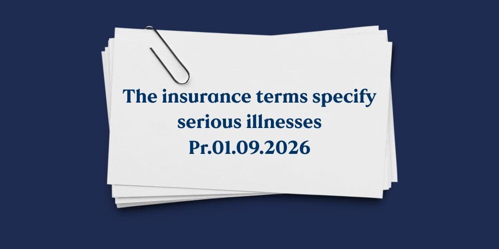 The insurance terms specify serious illnesses